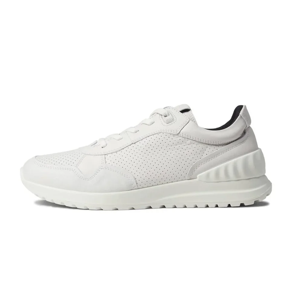 Ecco Men's Astir Lite Lace Up Leather Sneaker Fluidform Comfort Footbed White - Picture 2 of 8